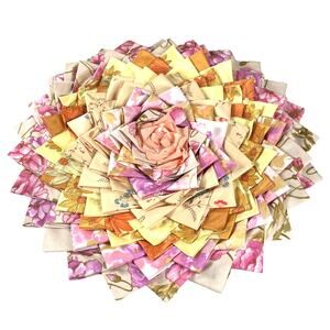 Vintage 1960s Handmade Lotus Flower Round Pillow Sham 18” – Mid-Century Decor